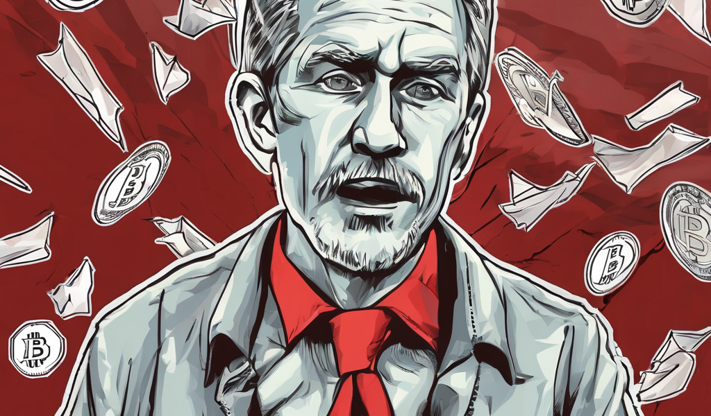 Bitcoin market top warning chart with red flags