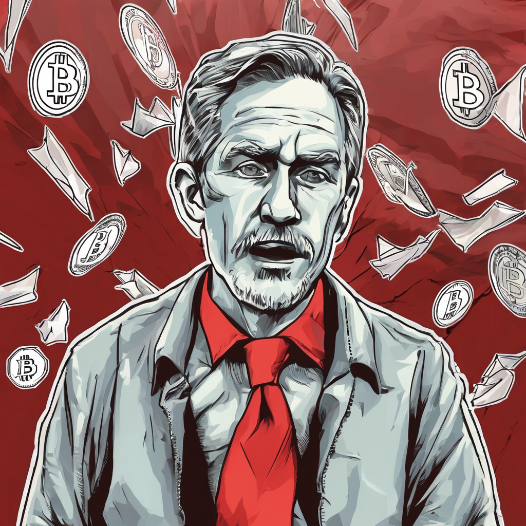 Bitcoin market top warning chart with red flags